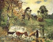Camille Pissarro Montreal luck construction pond France oil painting artist
